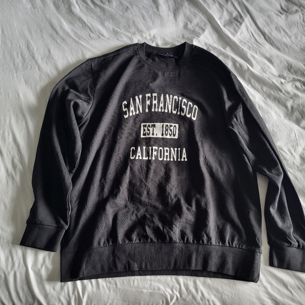 Freeway Black San Francisco Crewneck Sweater